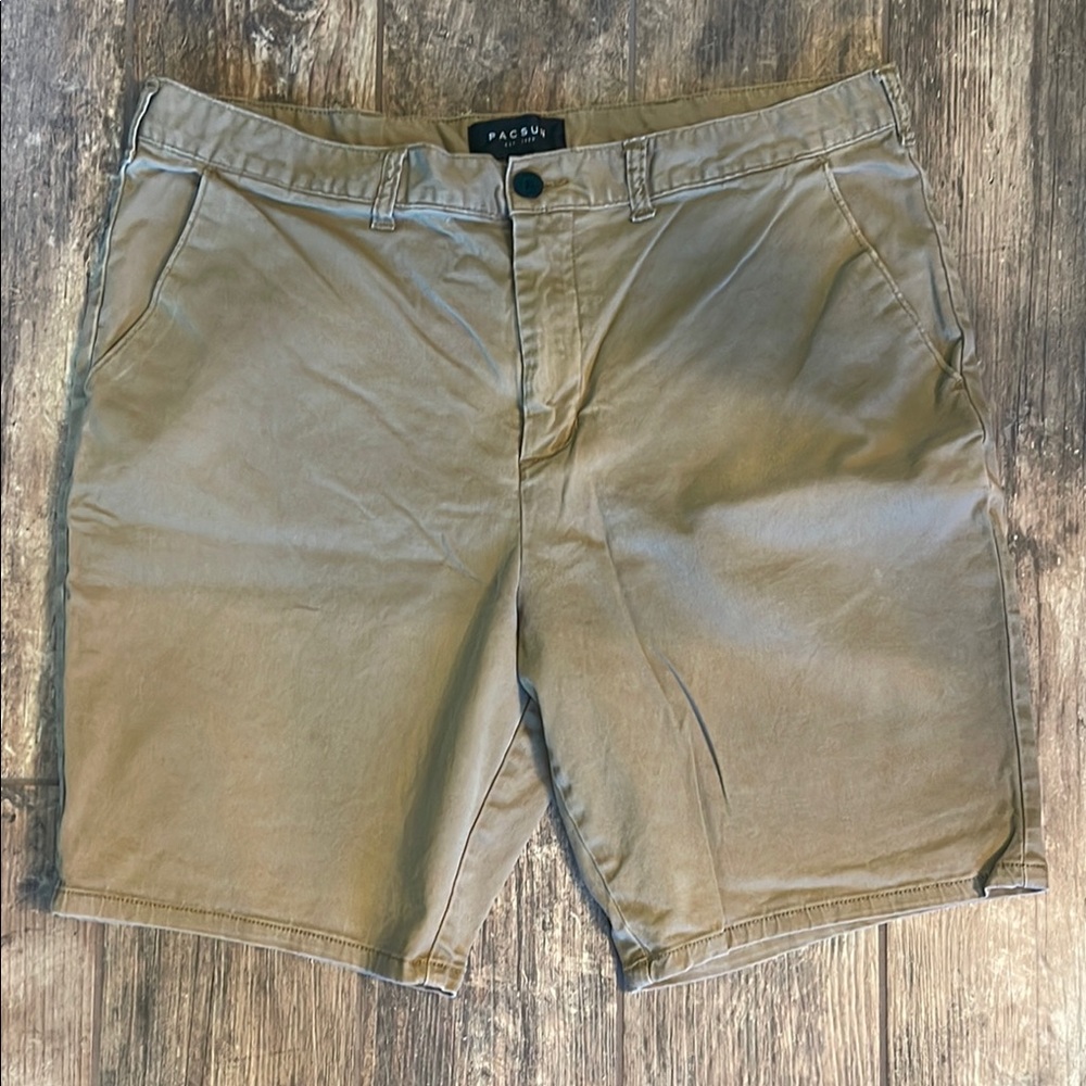 PacSun Tan Flat Front Shorts Classic Style